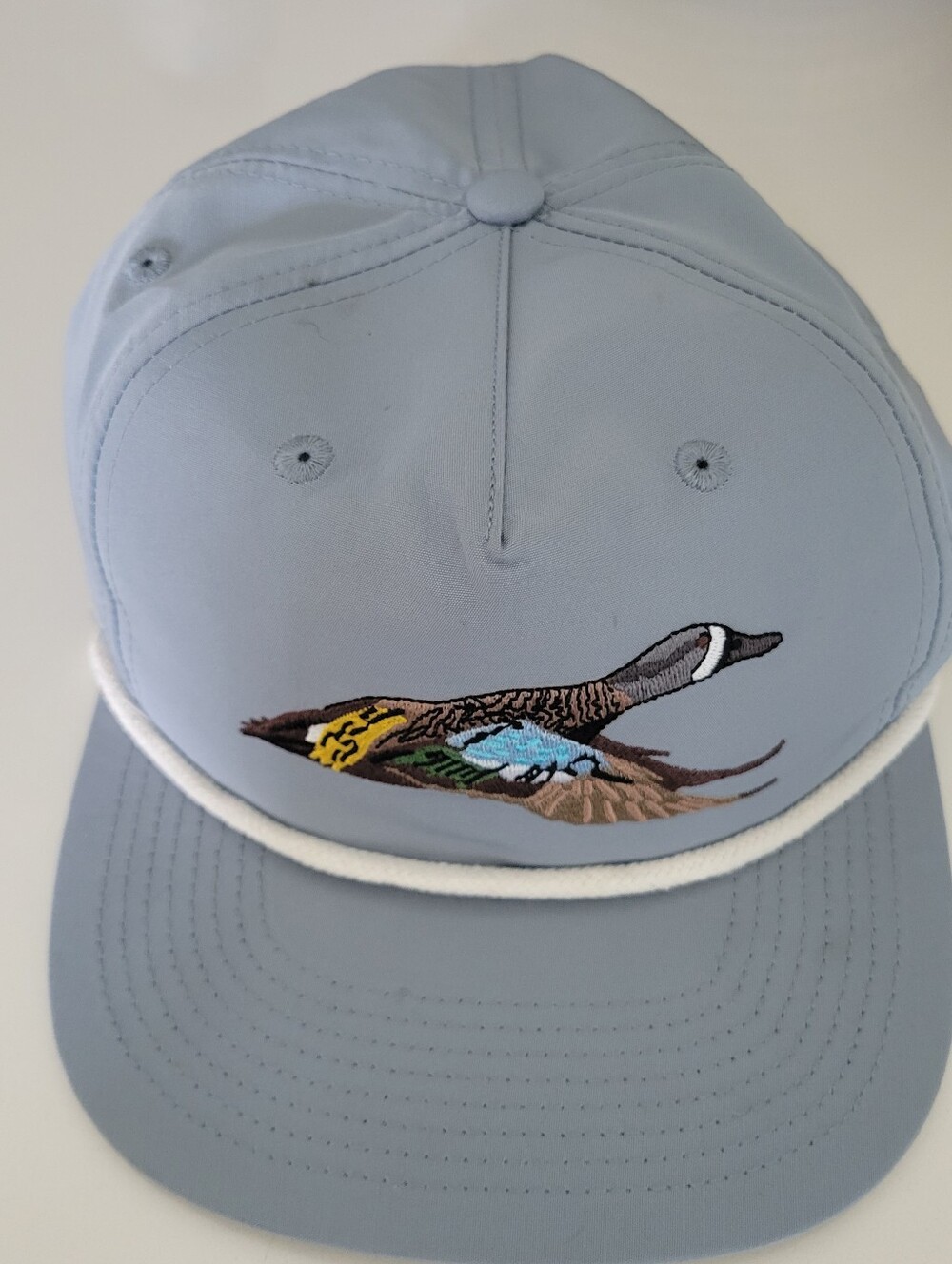 Duck Camp Blue Winged Teal Snapback Hat With White Rope